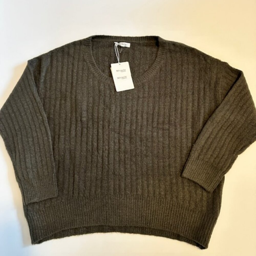 Miracle Sweater wide ribbed knit Deep Green Size M/L